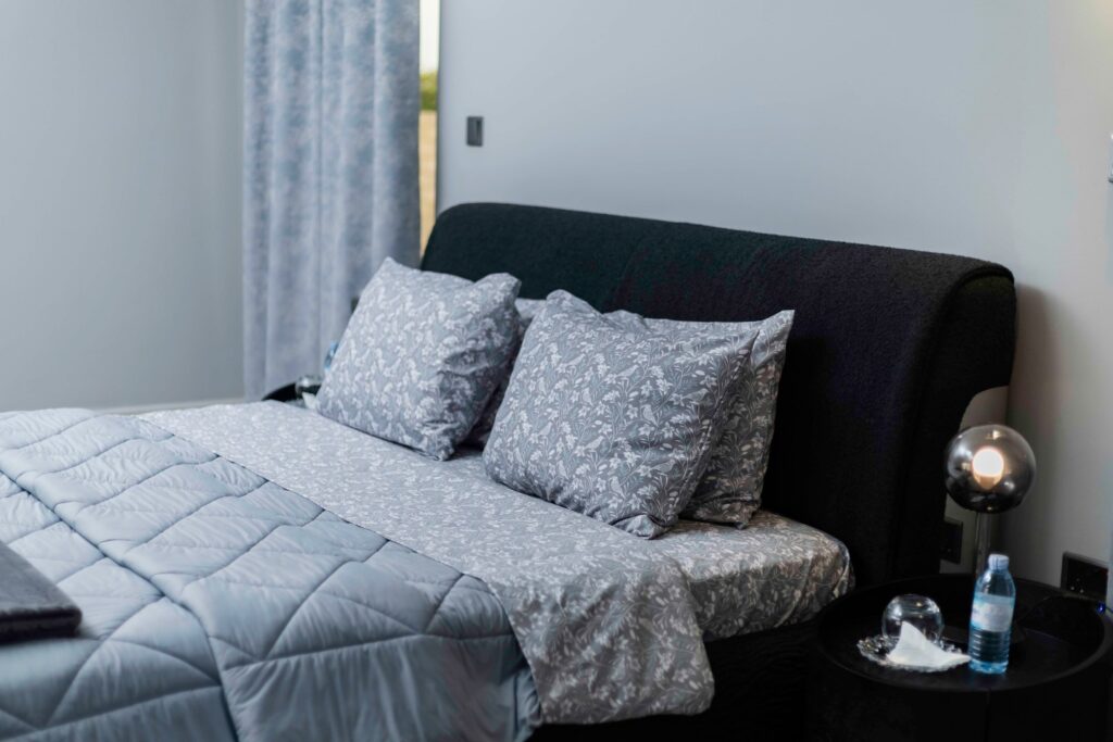 Zyphoria suite bed and seating at Mbarara holiday home rental